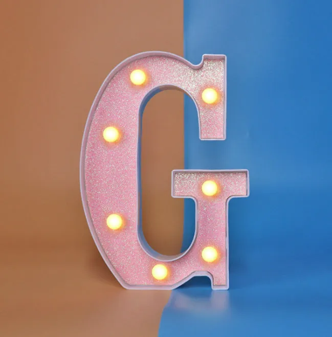 22cm plastic letter-shaped night light with battery power for party decoration