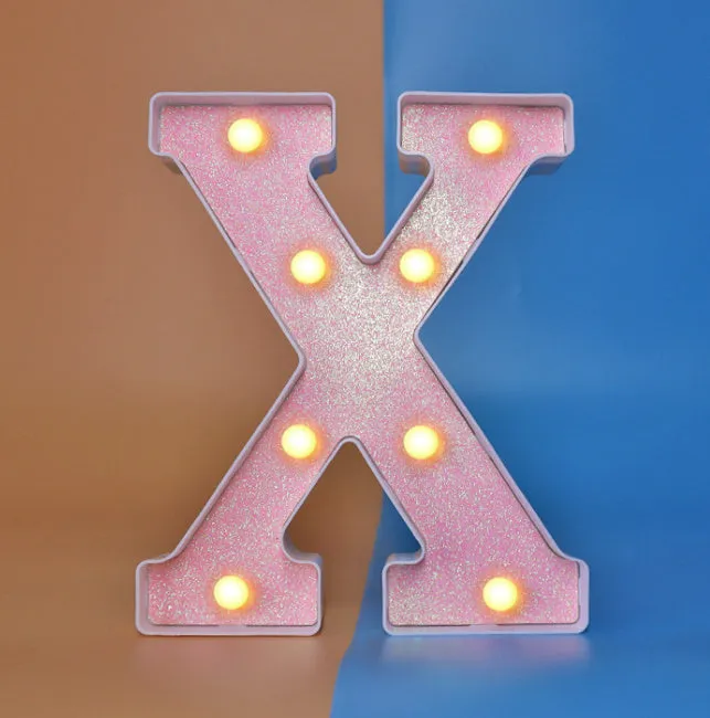 22cm plastic letter-shaped night light with battery power for party decoration