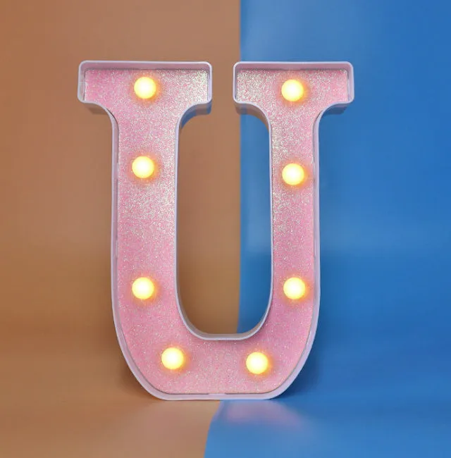 22cm plastic letter-shaped night light with battery power for party decoration