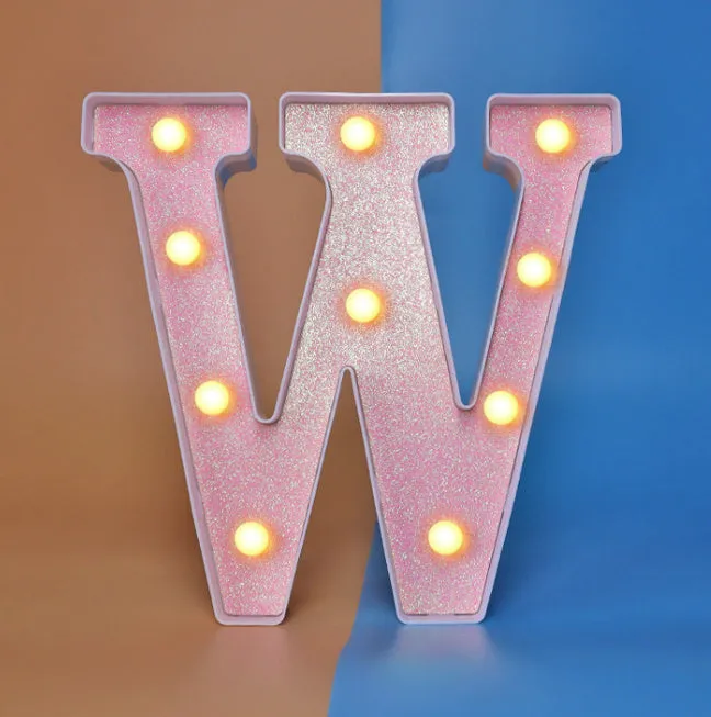 22cm plastic letter-shaped night light with battery power for party decoration