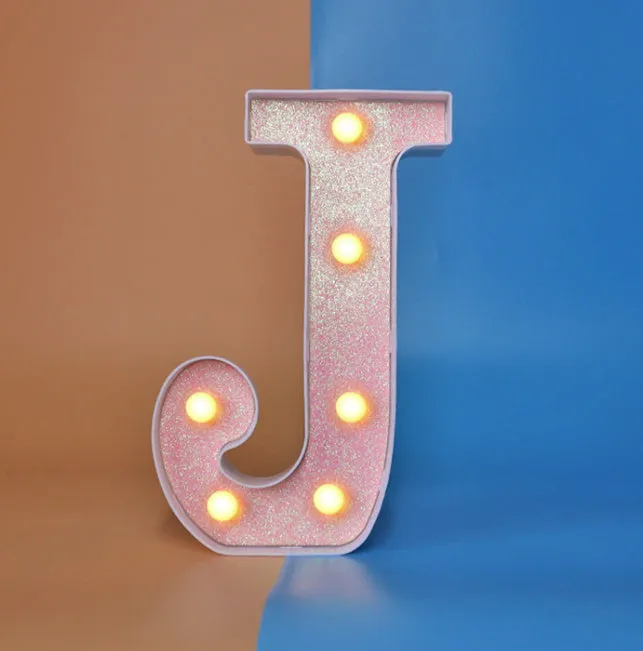 22cm plastic letter-shaped night light with battery power for party decoration