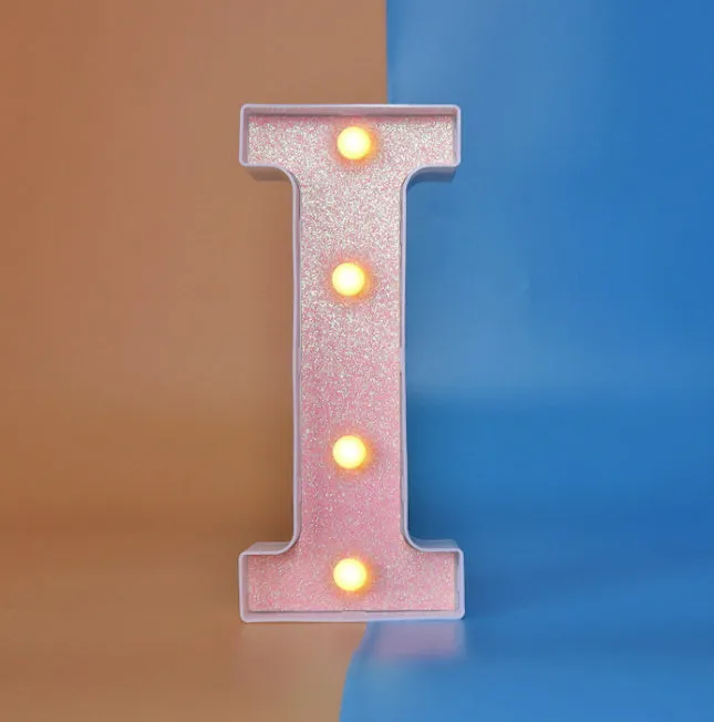 22cm plastic letter-shaped night light with battery power for party decoration