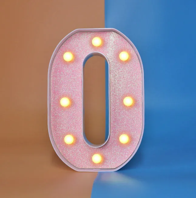 22cm plastic letter-shaped night light with battery power for party decoration