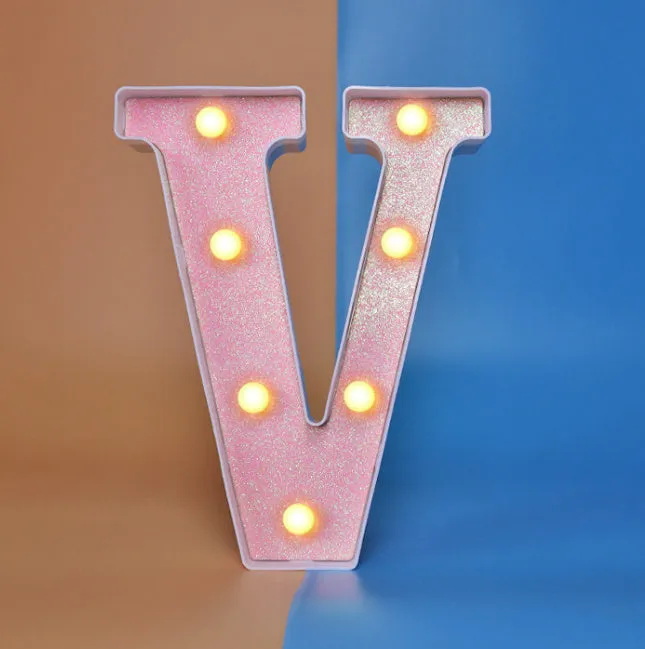 22cm plastic letter-shaped night light with battery power for party decoration