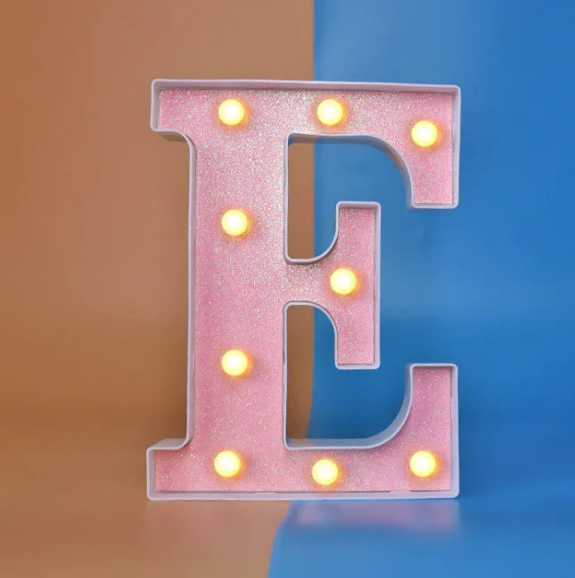 22cm plastic letter-shaped night light with battery power for party decoration