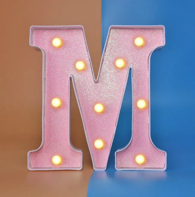 22cm plastic letter-shaped night light with battery power for party decoration