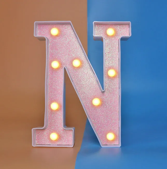 22cm plastic letter-shaped night light with battery power for party decoration