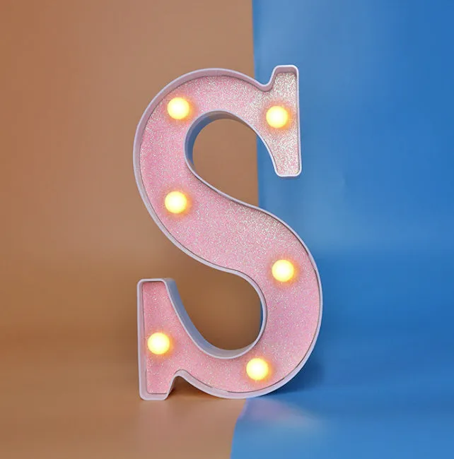 22cm plastic letter-shaped night light with battery power for party decoration