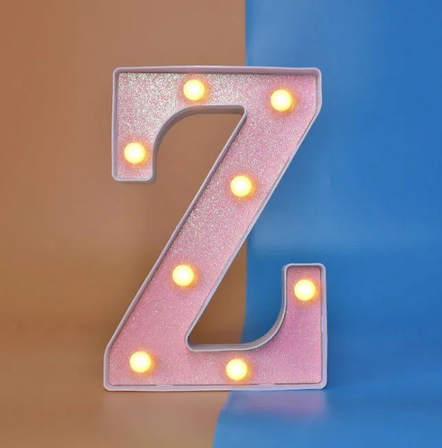 22cm plastic letter-shaped night light with battery power for party decoration