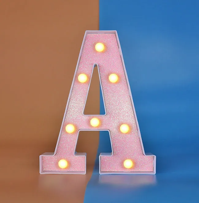 22cm plastic letter-shaped night light with battery power for party decoration