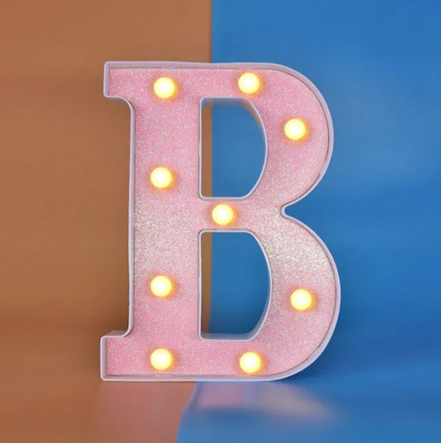 22cm plastic letter-shaped night light with battery power for party decoration