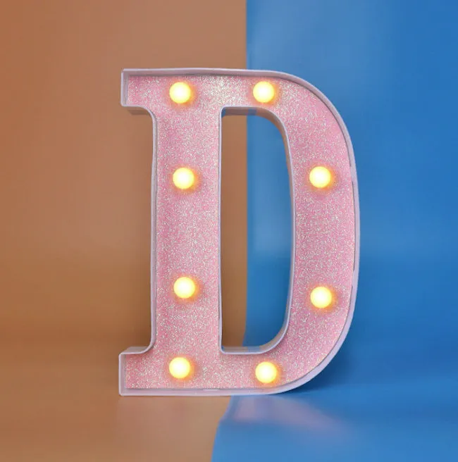 22cm plastic letter-shaped night light with battery power for party decoration