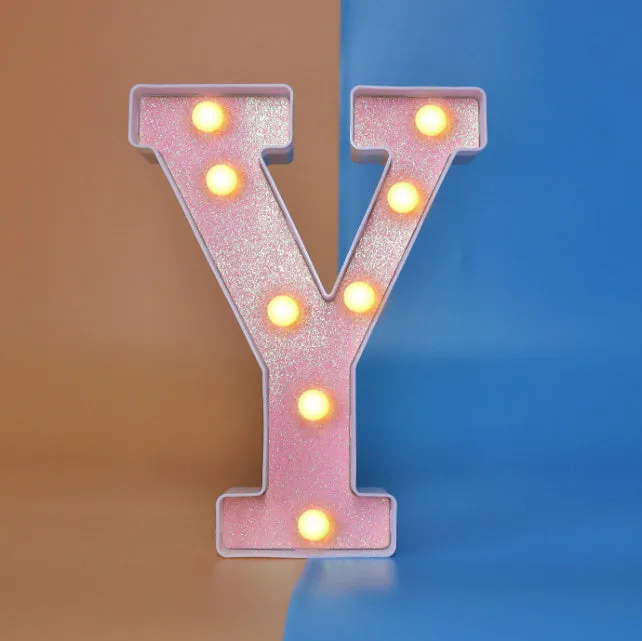 22cm plastic letter-shaped night light with battery power for party decoration