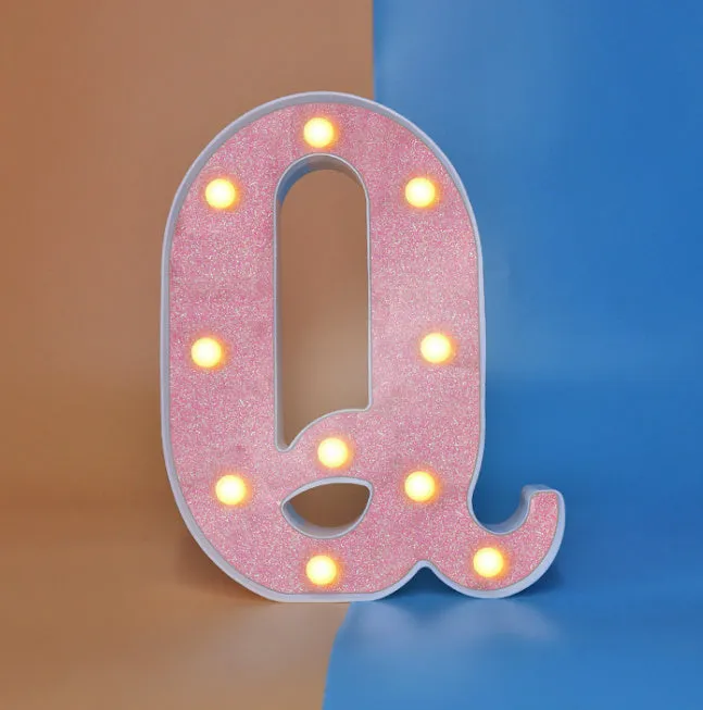 22cm plastic letter-shaped night light with battery power for party decoration