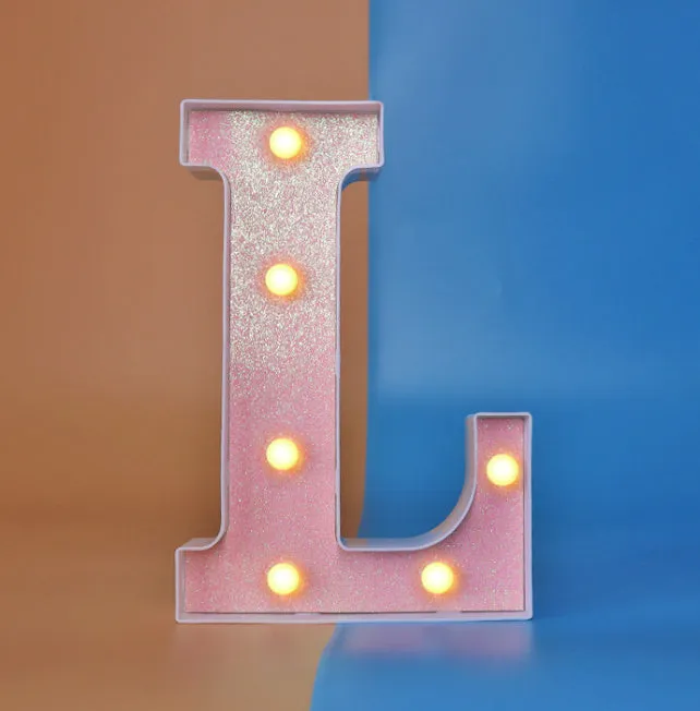 22cm plastic letter-shaped night light with battery power for party decoration