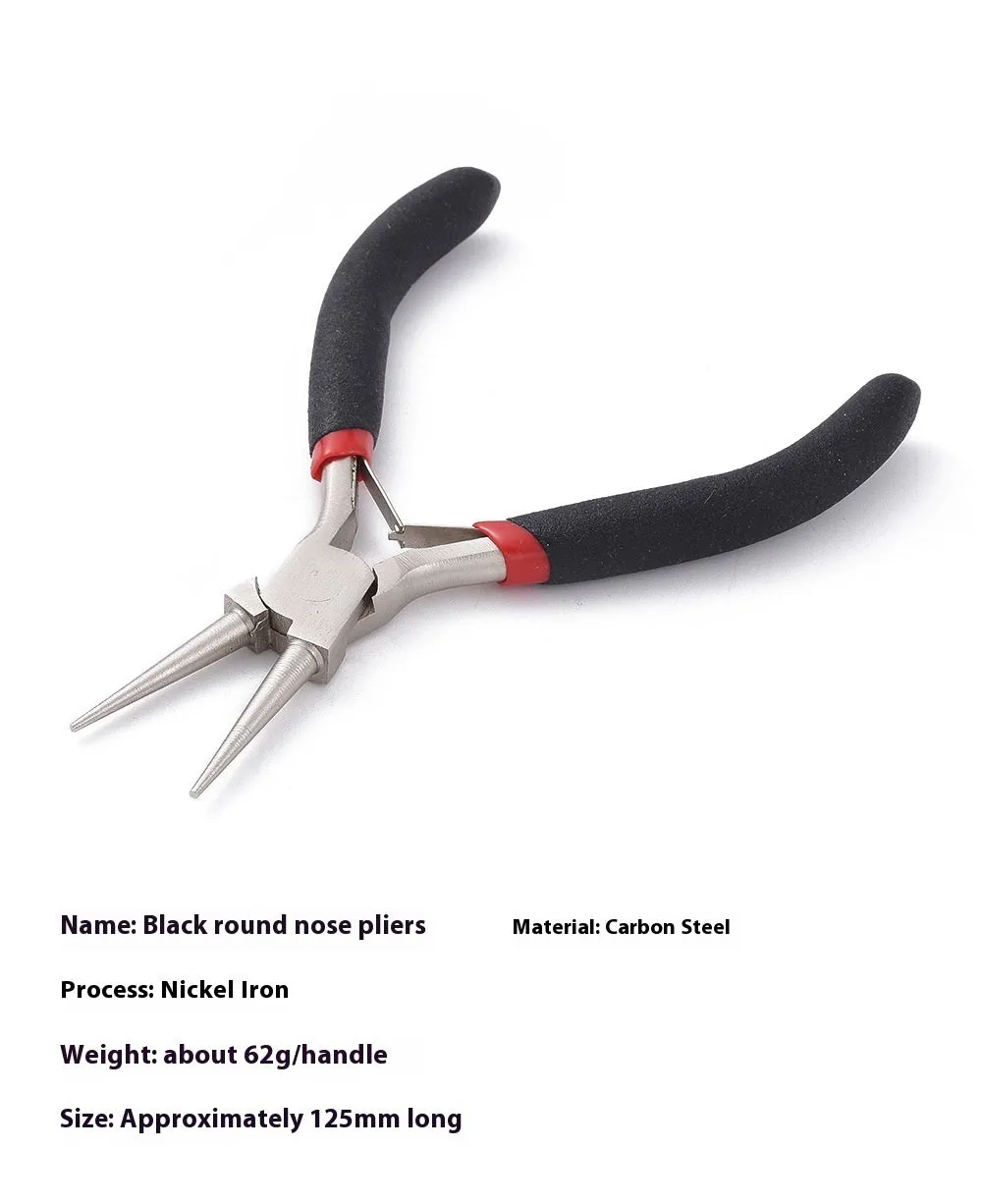 Medium carbon steel nickel iron plier for DIY craft and jewellery making, black finish