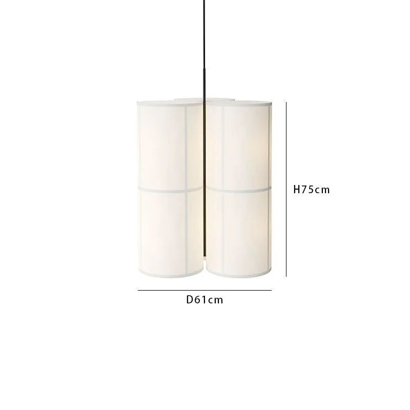 Japanese retro style box lamp with linen shade, available in multiple sizes for restaurant and tea room lighting