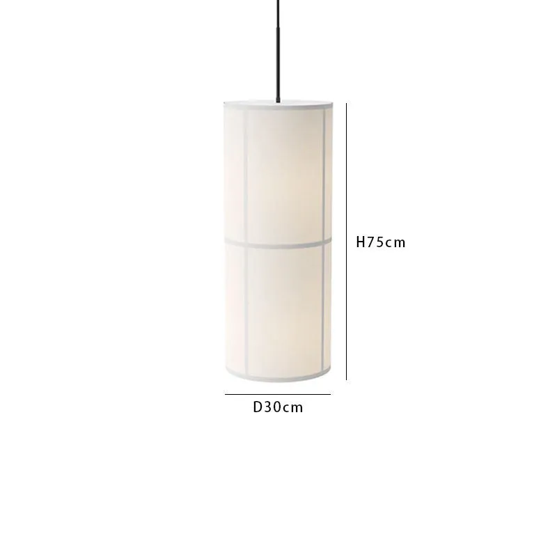 Japanese retro style box lamp with linen shade, available in multiple sizes for restaurant and tea room lighting