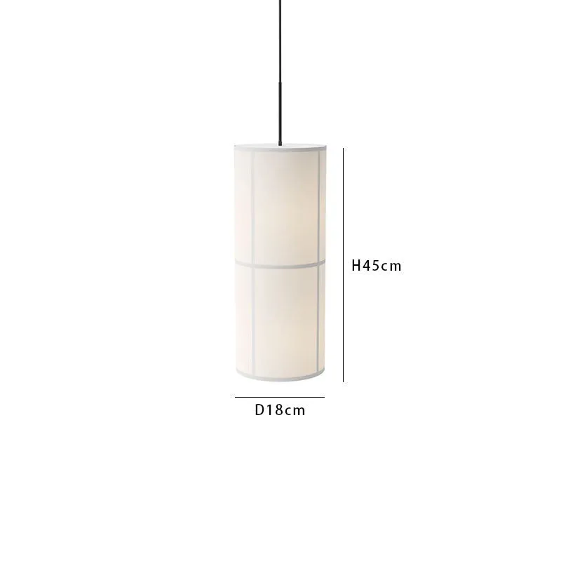 Japanese retro style box lamp with linen shade, available in multiple sizes for restaurant and tea room lighting
