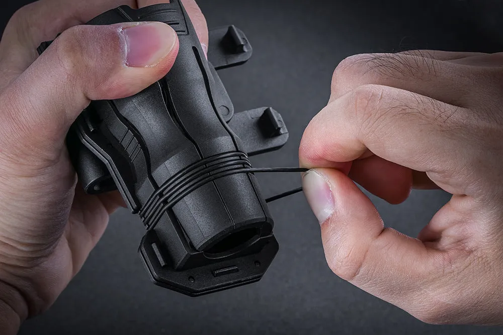 Black nylon glass fibre 360-degree rotating tactical torch quick pull sleeve for 27-30mm flashlights