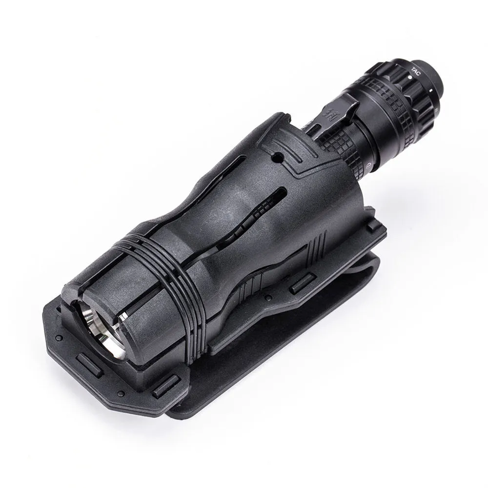 Black nylon glass fibre 360-degree rotating tactical torch quick pull sleeve for 27-30mm flashlights
