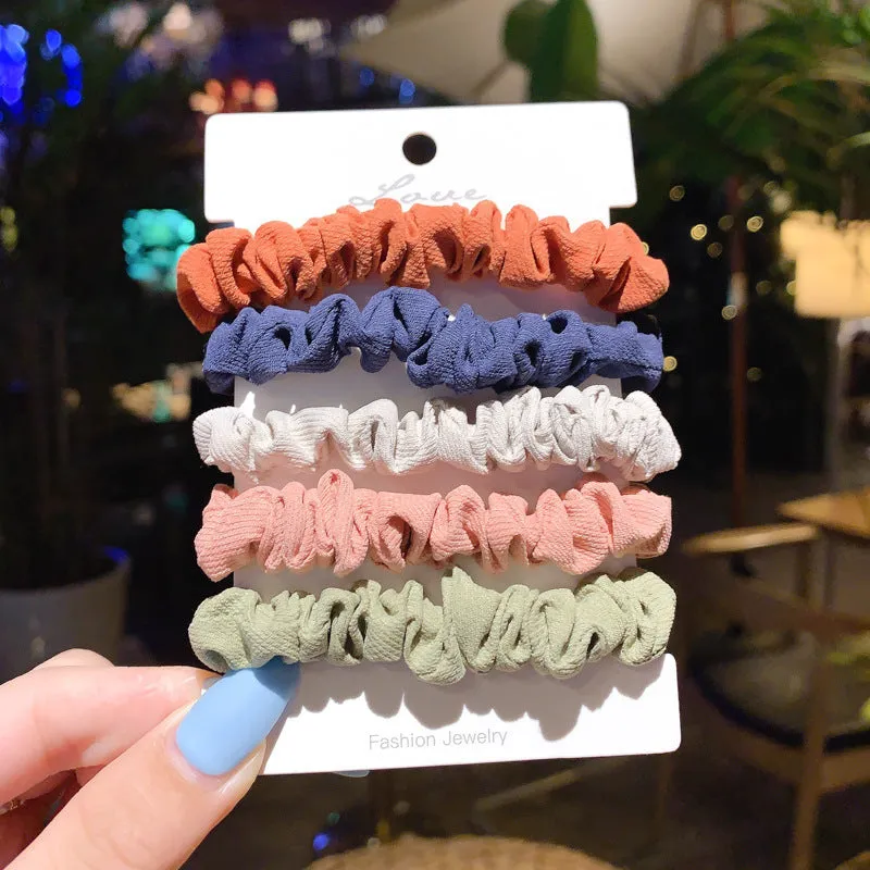 Set of children's small intestine hair rings and large intestine head ropes in autumn colours.