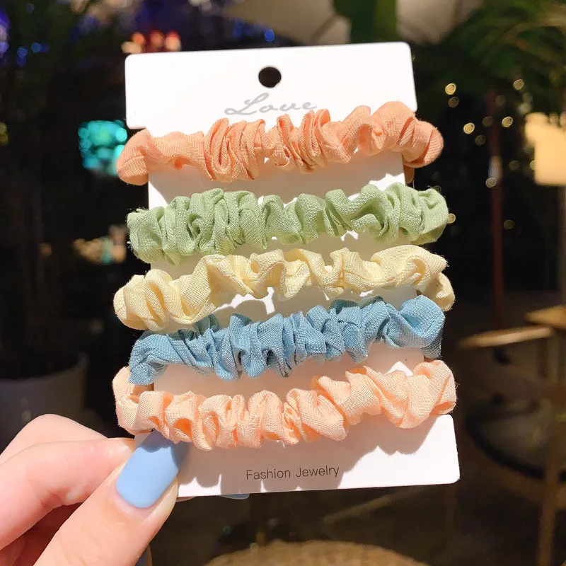 Set of children's small intestine hair rings and large intestine head ropes in autumn colours.