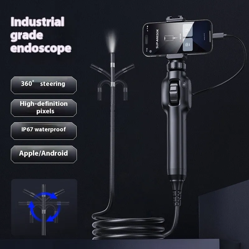 360-degree steering industrial pipeline endoscope with 8mm camera and cable