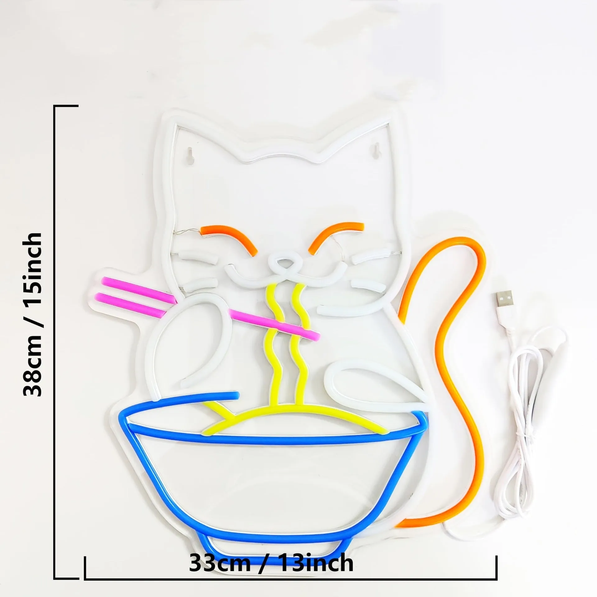Lucky cat pet neon light board 8W adjustable brightness with animal zodiac design on desk