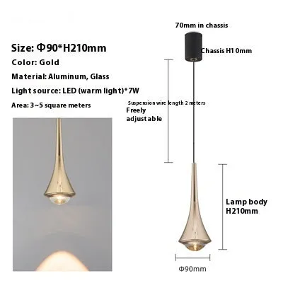 Modern adjustable Nordic bedroom bedside chandelier in shiny black gold finish with lifting design