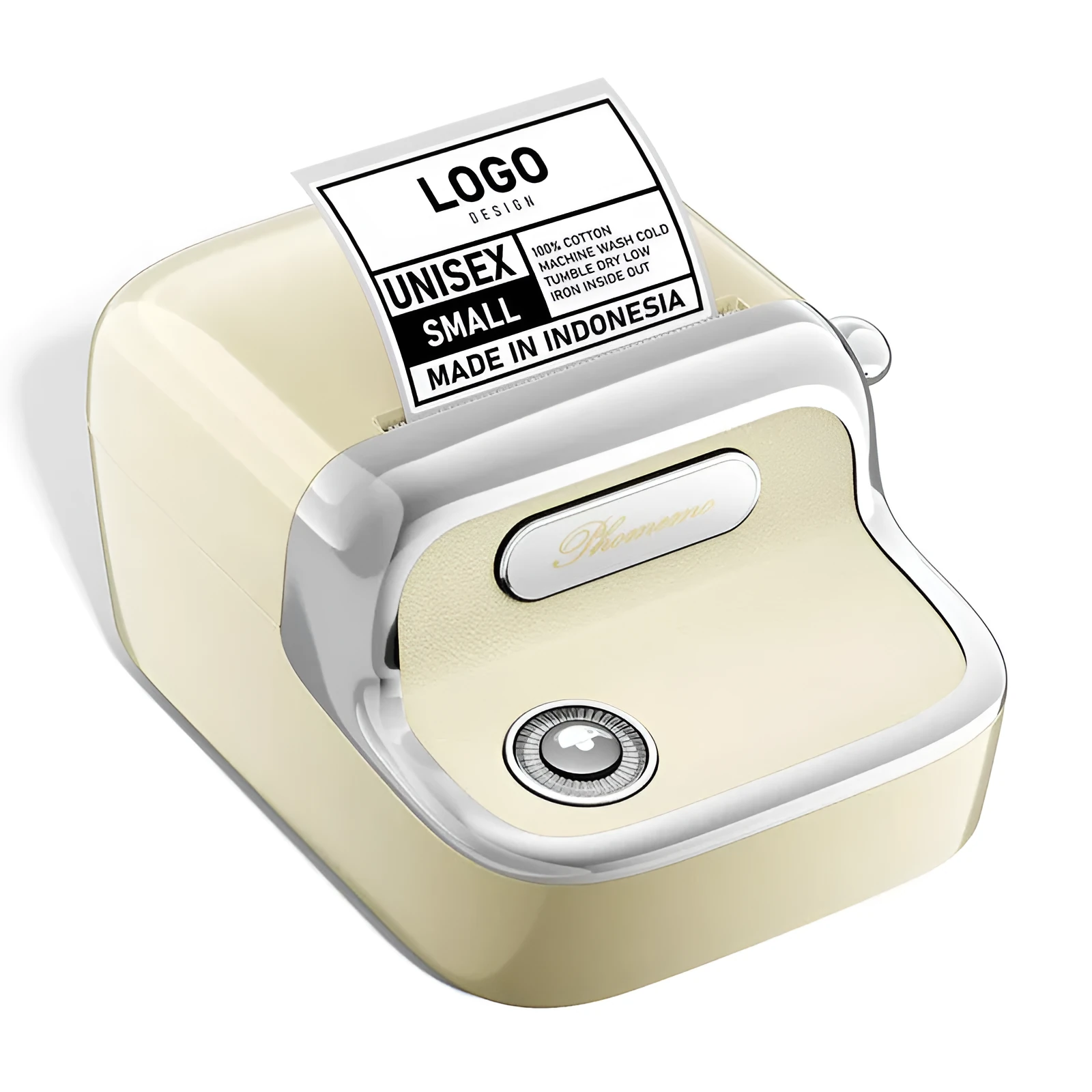 Portable handheld Bluetooth thermal label printer M150 in sky blue with compact design