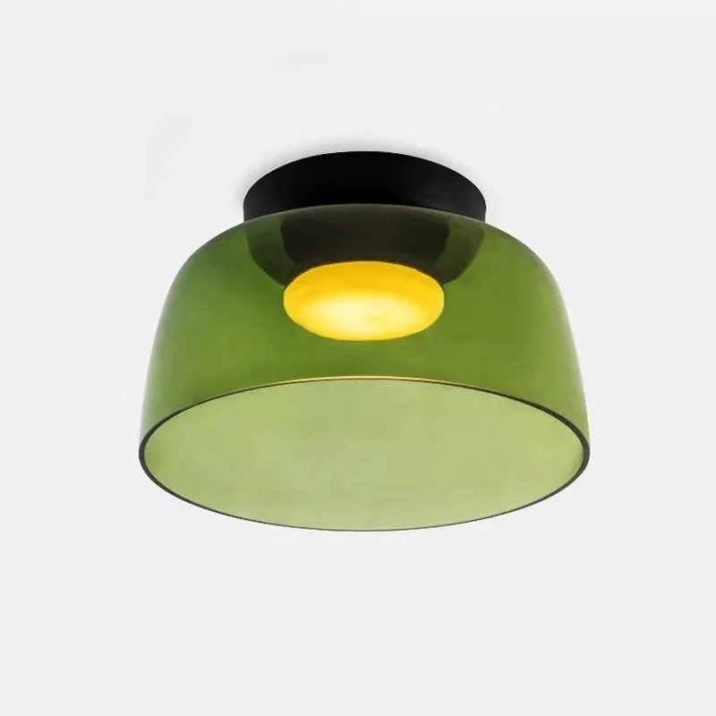 Nordic designer LED ceiling light fixture in Emerald Green finish for master bedroom or restaurant use