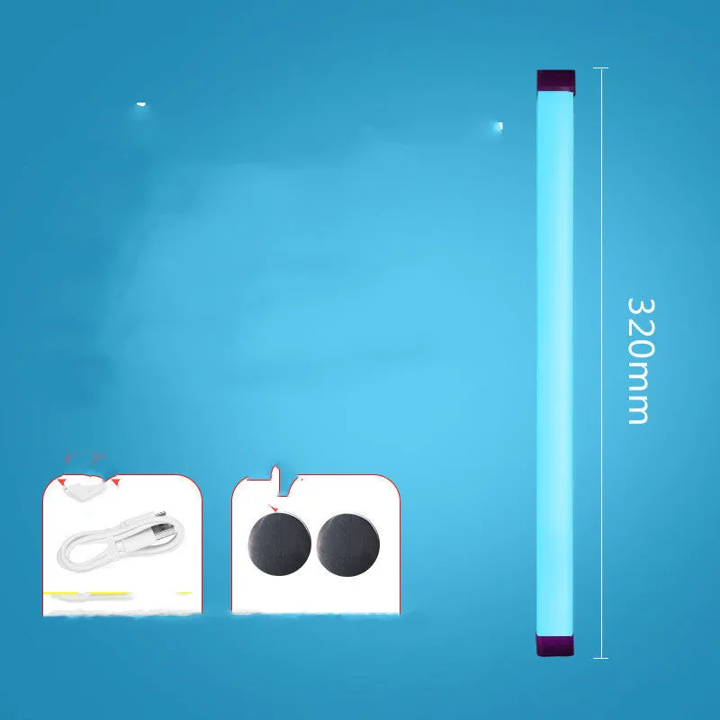 Blue and purple USB rechargeable LED tube light stick with dimmer switch.