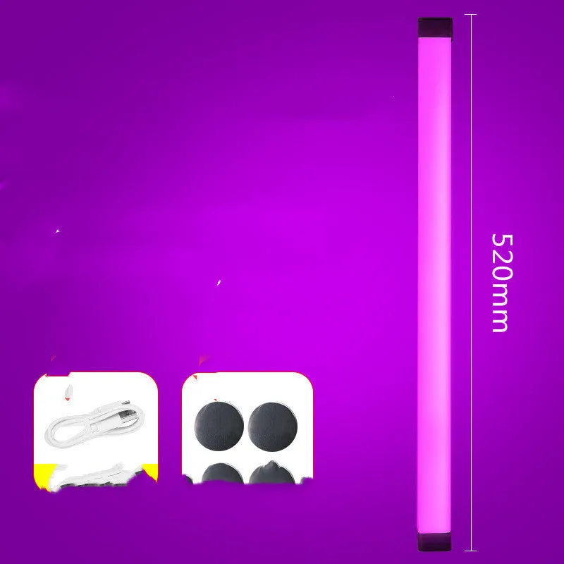 Blue and purple USB rechargeable LED tube light stick with dimmer switch.