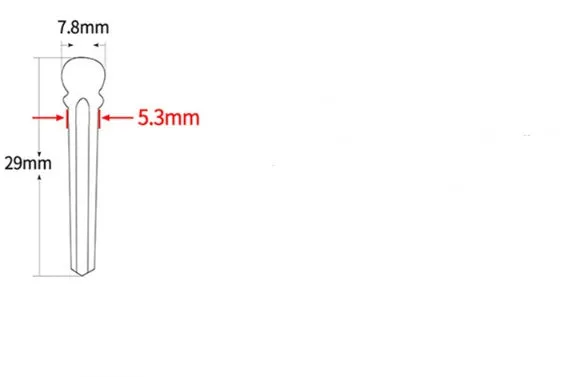 Six ebony folk guitar string nails with 5.3mm bayonet diameter in matt black finish