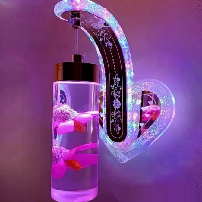 Oval acrylic crystal hanging wall lamp warm light extra large size hotel bedroom decorative