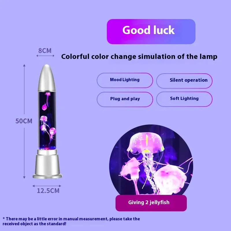 Jellyfish water column lamp USB power 88cm tall creative ornament on shelf