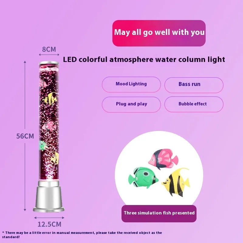 Jellyfish water column lamp USB power 88cm tall creative ornament on shelf