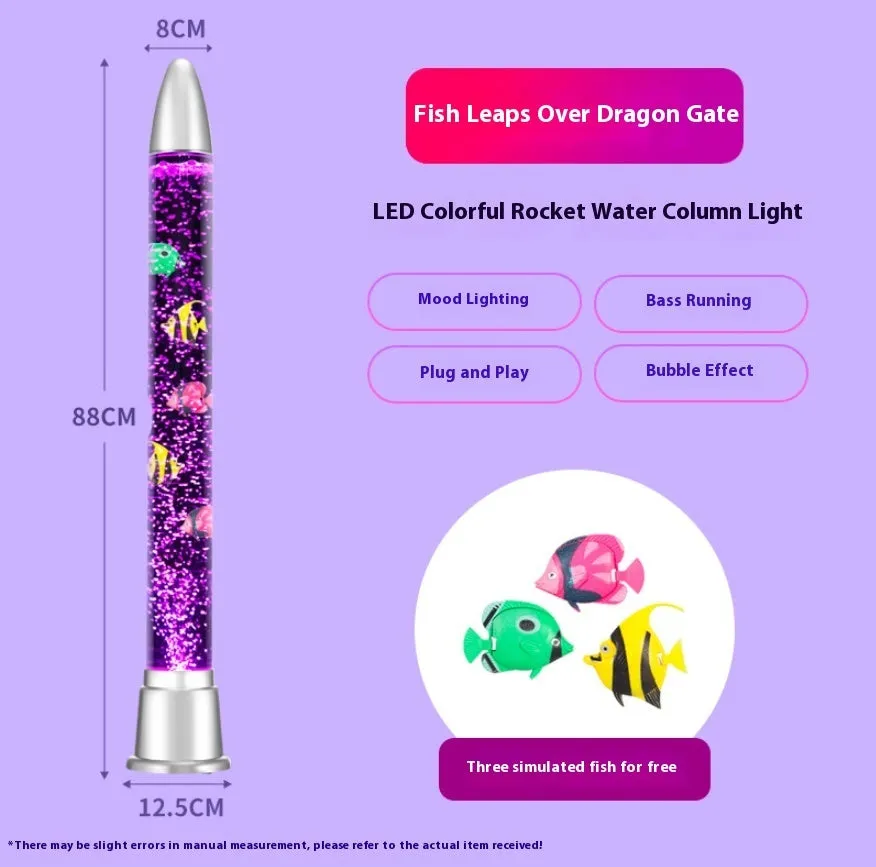 Jellyfish water column lamp USB power 88cm tall creative ornament on shelf