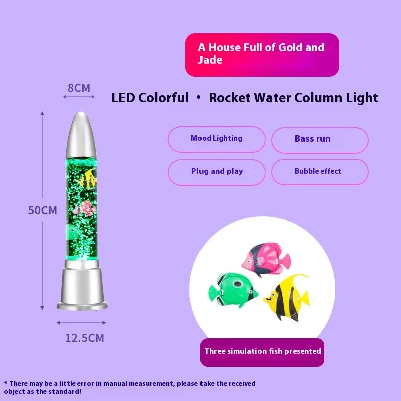 Jellyfish water column lamp USB power 88cm tall creative ornament on shelf