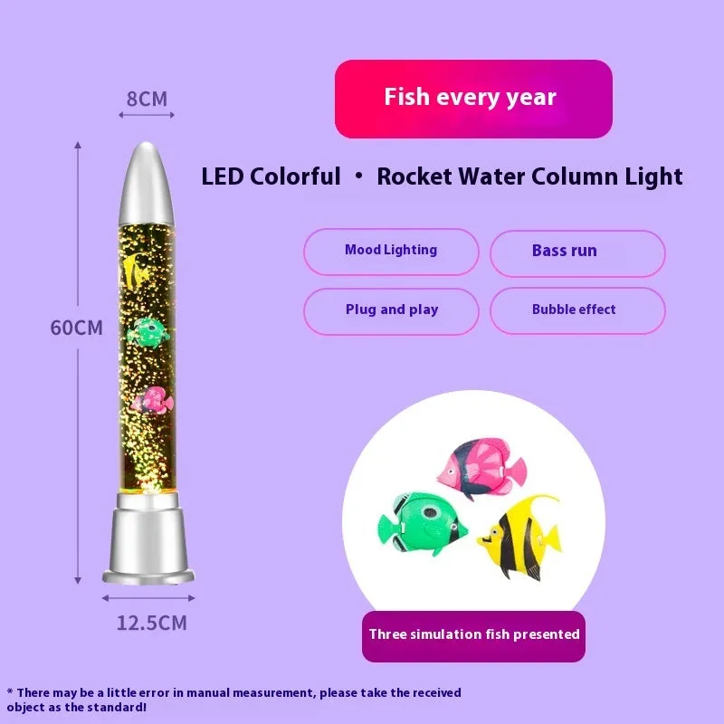 Jellyfish water column lamp USB power 88cm tall creative ornament on shelf