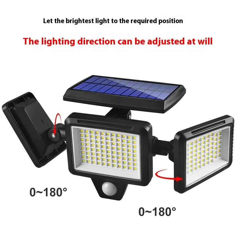 Outdoor solar wall lamp 210LED with intelligent induction sensor and remote control in totem design