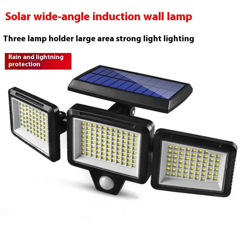 Outdoor solar wall lamp 210LED with intelligent induction sensor and remote control in totem design
