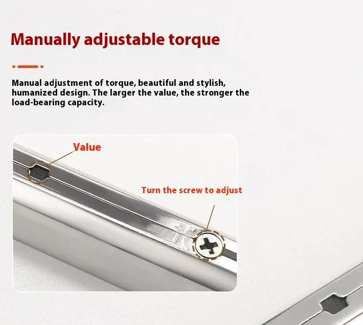 Cold rolled steel cabinet support rod with spring jackstay in stainless steel natural colour.