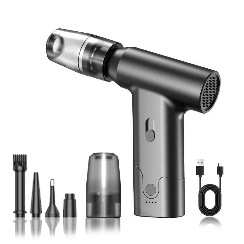 Mini rechargeable handheld dust blower with brushless motor, USB power, and continuous speed control