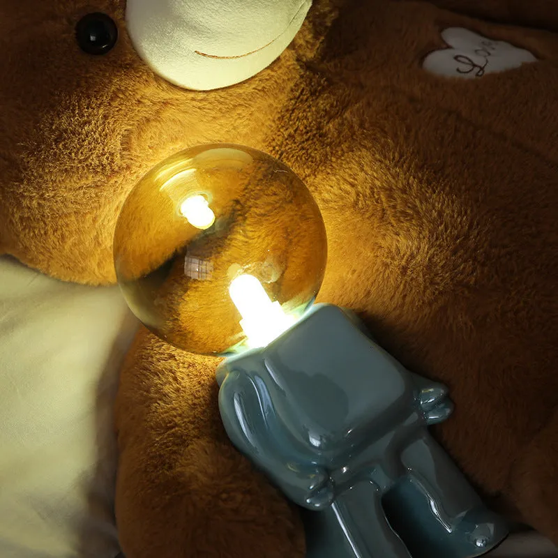 Astronaut movable creative study table lamp 27x12cm USB powered simple modern glass holder desk light