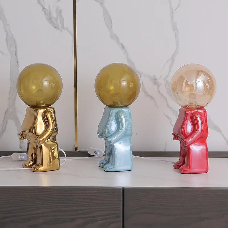 Astronaut movable creative study table lamp 27x12cm USB powered simple modern glass holder desk light