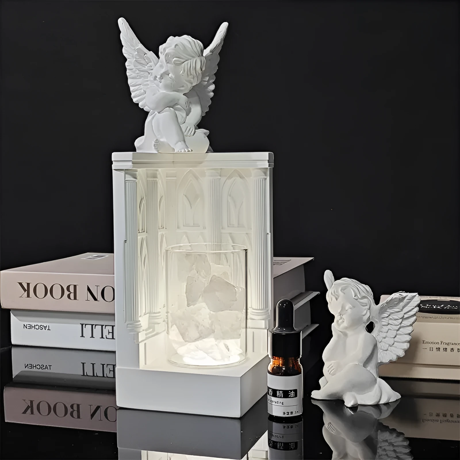 Crystal fragrant stone fire-free plaster aromatherapy diffuser with essential oil in decorative ornament piece