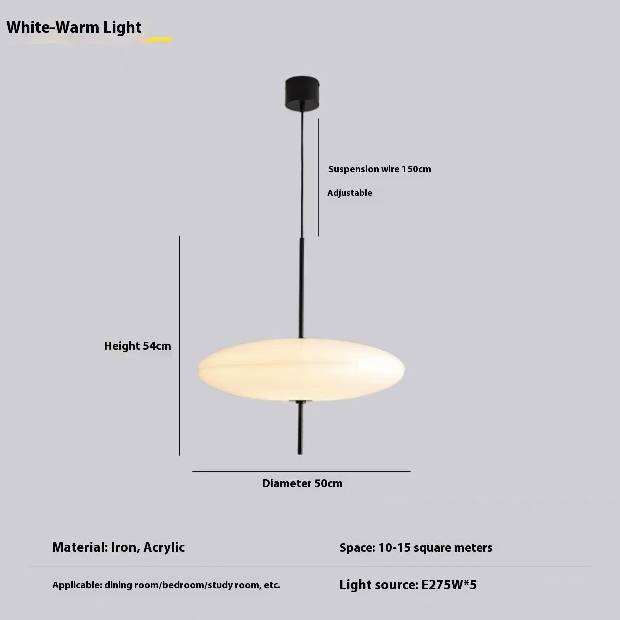 Nordic retro UFO-shaped designer chandelier ceiling light in black and white.