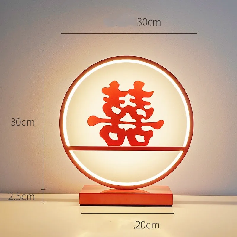 Creative red wedding lantern decorative table lamp with USB warm light and remote control dimming